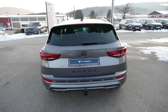Cupra Ateca 2.0 TSI DSG 190 PS 4Drive Pano AHK el.Sitz Top View Virtual Pedal el.H. 19" Black Matt SHZ LHZ 5JG Assistenz XL Dachhimmel schwarz Induktionsladeschale Navi Kamera Parkassist 4x4 Reserverad 230 V Steckdose 