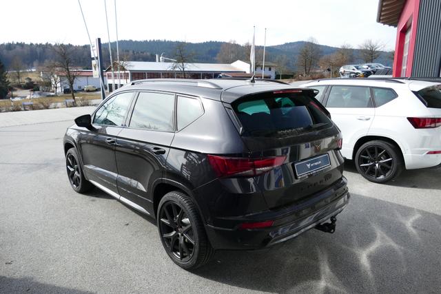 Cupra Ateca 2.0 TSI DSG 190 PS 4Drive AHK el.Sitz Top View Virtual Pedal el.H. 19" Black Matt SHZ LHZ 5JG Assistenz XL Dachhimmel schwarz Induktionsladeschale Navi Reserverad Kamera Parkassist 4x4 