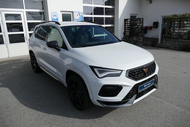 Cupra Ateca - 2.0 TSI DSG 190 PS 4Drive AHK el.Sitz Top View Virtual Pedal el.H. 19" Black Matt SHZ LHZ 5JG Assistenz XL Dachhimmel schwarz Induktionsladeschale Navi Reserverad Kamera Parkassist 4x4