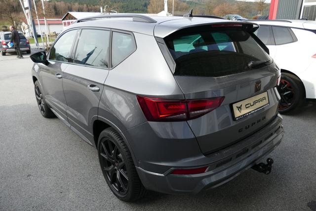 Cupra Ateca 2.0 TSI DSG 190 PS 4Drive AHK el.Sitz Top View Virtual Pedal el.H. 19" Black Matt SHZ LHZ 5JG Assistenz XL Dachhimmel schwarz Induktionsladeschale Navi Reserverad Kamera Parkassist 4x4 
