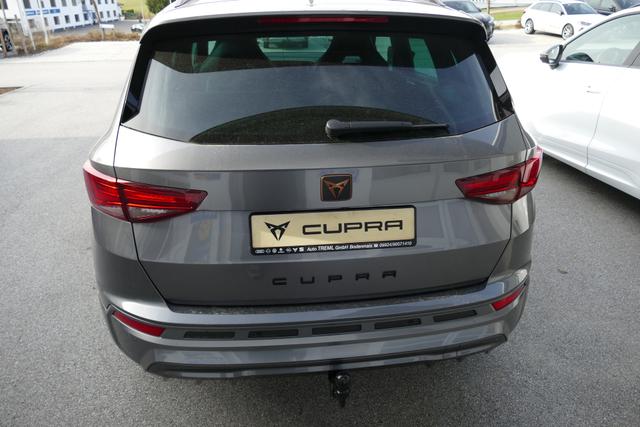 Cupra Ateca 2.0 TSI DSG 190 PS 4Drive AHK el.Sitz Top View Virtual Pedal el.H. 19" Black Matt SHZ LHZ 5JG Assistenz XL Dachhimmel schwarz Induktionsladeschale Navi Reserverad Kamera Parkassist 4x4 