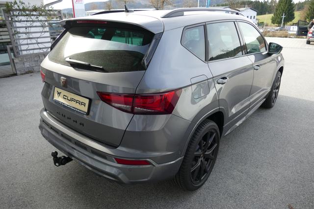 Cupra Ateca 2.0 TSI DSG 190 PS 4Drive AHK el.Sitz Top View Virtual Pedal el.H. 19" Black Matt SHZ LHZ 5JG Assistenz XL Dachhimmel schwarz Induktionsladeschale Navi Reserverad Kamera Parkassist 4x4 