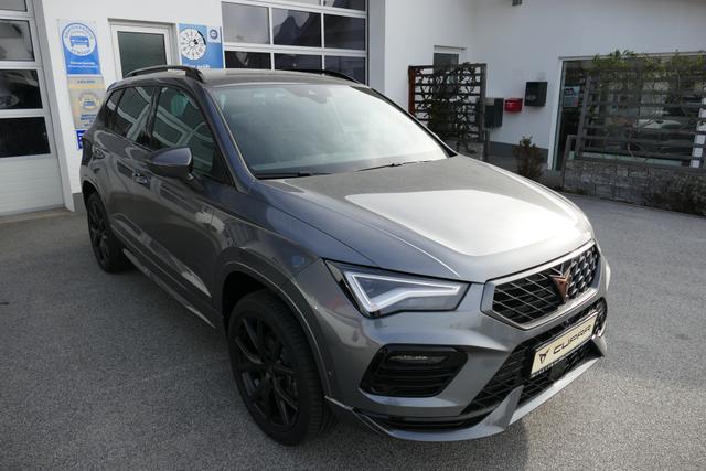 Cupra Ateca - 2.0 TSI DSG 190 PS 4Drive AHK el.Sitz Top View Virtual Pedal el.H. 19" Black Matt SHZ LHZ 5JG Assistenz XL Dachhimmel schwarz Induktionsladeschale Navi Reserverad Kamera Parkassist 4x4