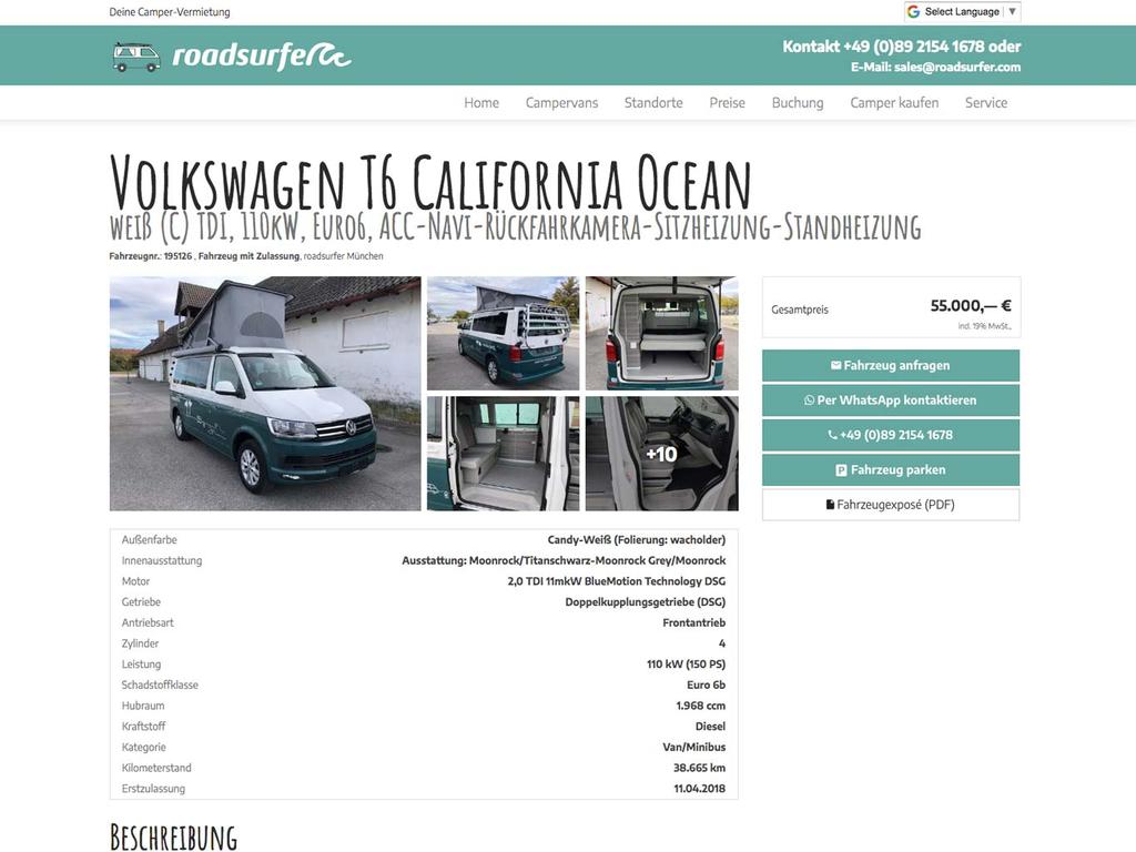 roadsurfer GmbH, <br>München +weitere Standorte
