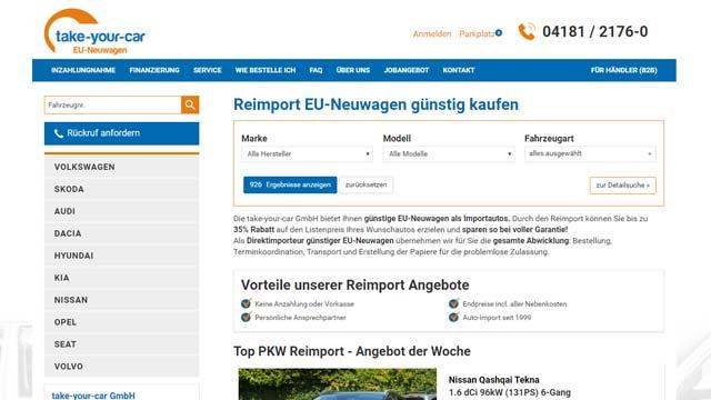 take-your-car - Autrado Website Referenzen