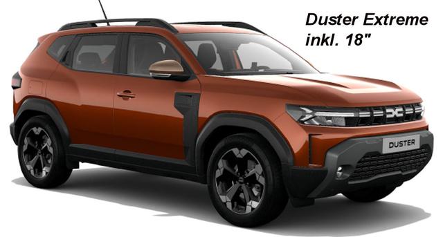 Dacia Duster - Extreme Hybrid G 150 4x4 inkl. Sitz- Lenkrad- und Windschutzscheibenheizung, 17" Alus, Kamera, EPH..
