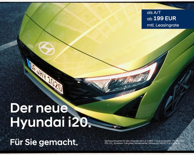 Entdecken Sie den neuen Hyundai i20 1.0 Trend Automatik - Für Sie gemacht.