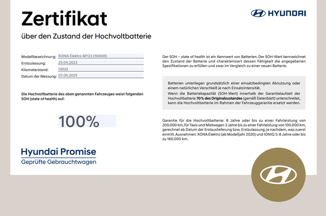 Hyundai KONA Elektro (100kW) TREND-Paket Navigationspaket (ohne 11kW OBC) 