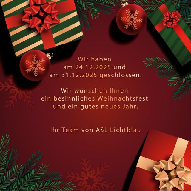 Öffnungszeiten am 24.12.2025 und 31.12.2025