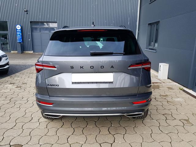 Skoda / Karoq / Grau / / / Karoq Sportline 1,5TSI DSG 110KW Columbus, AHK, SHZ, Totwinkelassist, Virtual Pedal