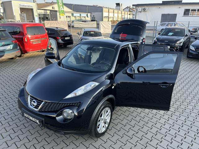 Nissan Juke 1.6 DIG-T Tekna 4x4*AUTOMATIK*R&Uuml;CKFAHRKAMERA*SCHECKHEFTGEPFLEGT*UNFALLFREI*KLIMAAUTOMATIK*NAVIGATION*SPORT-PAKET*ABS*CD-PLAYER*MP3*W&Auml;RMESCHURTVERGLASUNG MIT UV-SCHUTZ*WEGFAHRSPERRE*REGENSENSOR*AUX-IN ANSCHLUSS*ESP*EBD*USB-SCHNITTSTELLE*BREMSASSIST* 