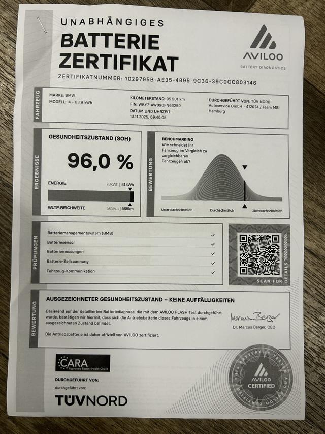 BMW i4 - 40 e*ANH&Auml;NGERKUPPLUNG*ELEKTRO BATTERIE GESUNDHEITSZUSTAND 96,0%*AUTOMATIK*NAVIGATION*GARANTIE*SITZHEIZUNG*ELEKTR. SITZE*R&Uuml;CKFAHRKAMERA*SEITENAIRBAG VORNE*SCHEINWERFER LED*WEGFAHRSPERRE*START/STOP ANLAGE (FUNKTION*SPORTSITZE VORNE*DAB*DSC*SERIEN-FAH 