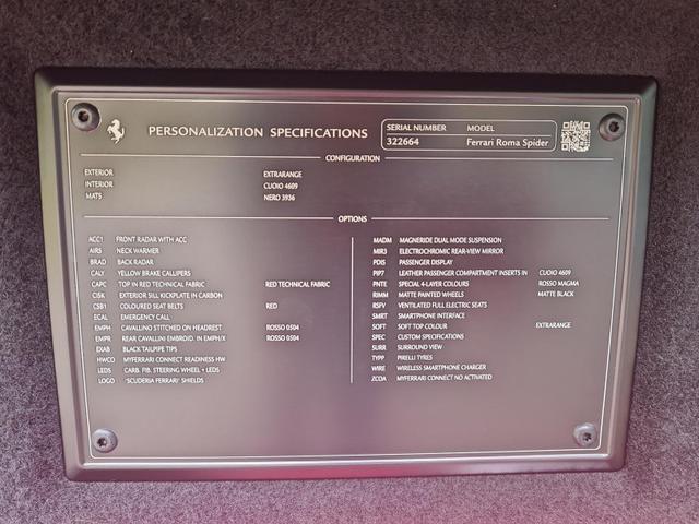 Ferrari Roma Spider Pass.Display ACC Airscarf Seatvent. 