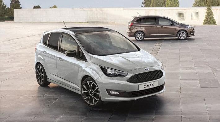 neuer Ford C-Max Sport mit Kontrastfarbe für Dach und Außenspiegelgehäuse schwarz