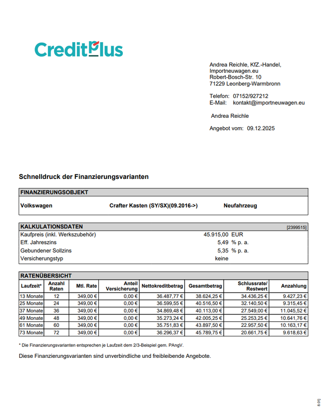 Volkswagen Crafter Kasten 35 L3H3 2.0 TDI AHK+Kamera+LED+App uvm! 