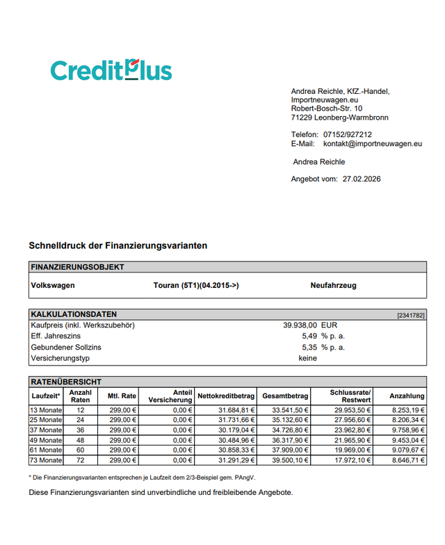 Volkswagen Touran Comfortline 2.0 TDI DSG AHK+Family+Navi uvm! 