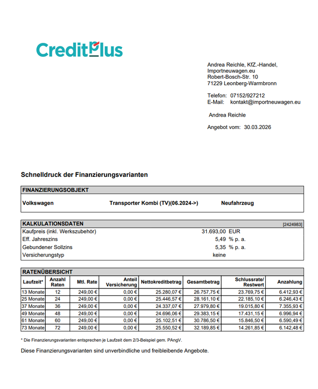 Volkswagen T7 Transporter Kombi KR 2.0 TDI Automatik Bestellaktion -48,7 %!!! 