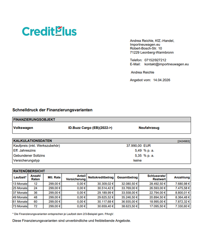 Volkswagen ID. BUZZ Cargo Pure Climatronic+Holzboden+PDC uvm! 