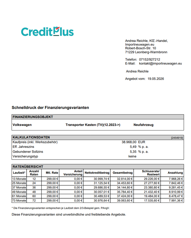 Volkswagen T7 Kastenwagen Transporter 2.0 TDI AHK+Kamera+2x Schiebet&uuml;r! 