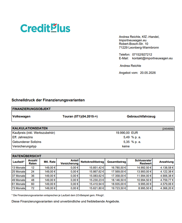 Volkswagen Touran Comfortline 1.5 TSI OPF AHK+Netztrennwand+7-Sitzer! 
