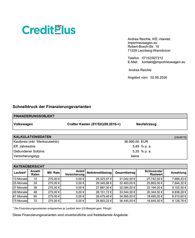 Volkswagen Crafter Kasten 30 L3H2 2.0 TDI Klima+AHK+Kamera+Holzboden! 