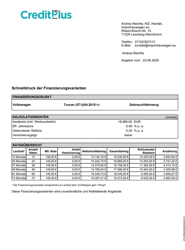 Volkswagen Touran Comfortline 1.4 TSI Kamera+Climatronic+Navi! 