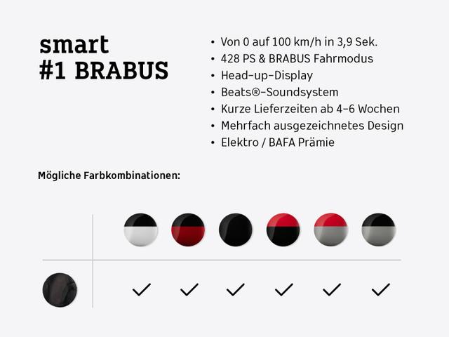 Smart #1 BRABUS - Wartung & Verschleiß inkl.* (Allrad/Ambient/Head-up/Soundsystem/Pano/LED+) 