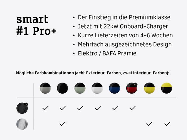 Smart #1 Pro+ - Wartung & Verschleiß inkl.* (Pano/Navi/LED/360°/19Zoll/Autobahnassistenz/Android-Auto uvm.) 