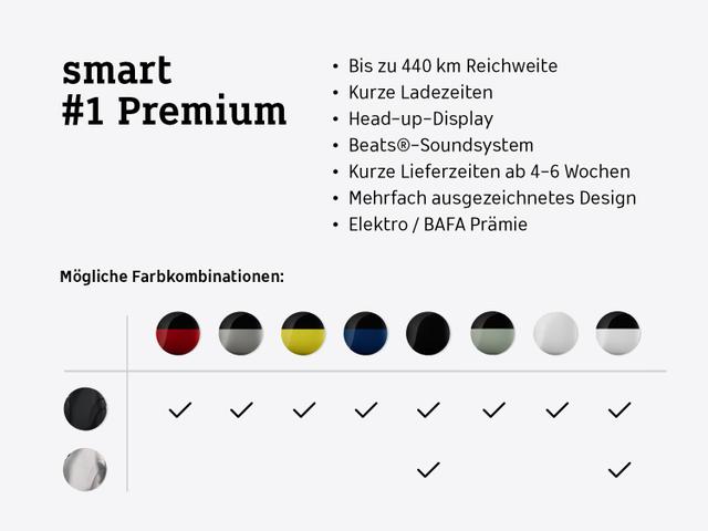 Smart #1 PREMIUM MY27 - Wartung & Verschlei&szlig; inkl.* (LED+/Leder/Pano/Navi/Beats/360&deg;/19Zoll/Autobahnassistenz uvm.) 