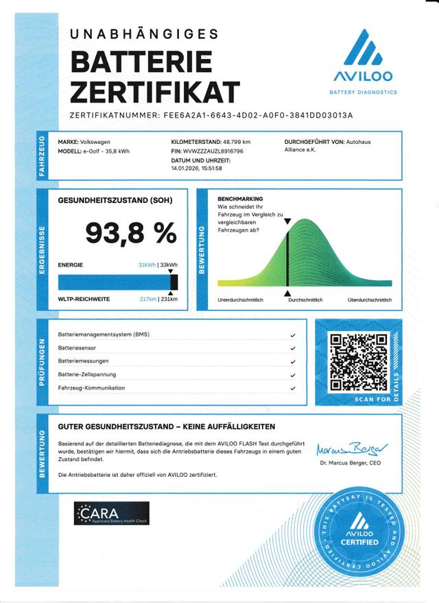 Volkswagen Golf VII e-Golf 