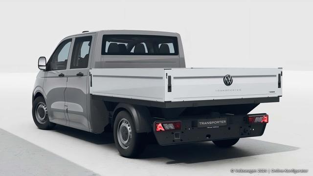 Volkswagen Transporter Pritsche T7 Doka langer Radstand 2.0 TDI 110 kW 6 Gang,6 Sitze, Klimaanlage, R&uuml;ckkamera, Pritschenaufbau Aluminium, PDC vorne und hinten, Radioanlage, App Connect Wireless, GRA, Asistenzsysteme, 70 L Tank 