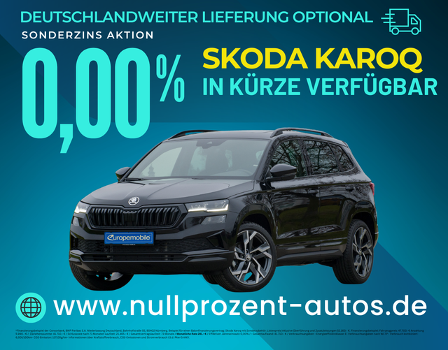 Karoq - Sportline 1.5 TSI ACT EVO 110 kW DSG (Vorlauf) NAV9.2/PANO/TRAVEL/CANTON/AHK/MATRIX/UVM.