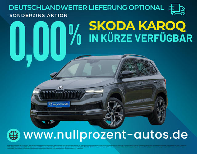 Karoq - Sportline 1.5 TSI ACT EVO 110 kW DSG (Vorlauf) NAV9.2/PANO/TRAVEL/CANTON/AHK/MATRIX/UVM.