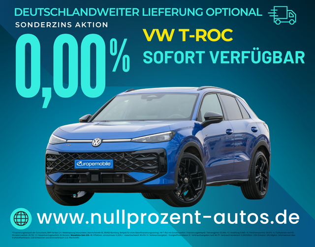 T-Roc - R-Line 1.5 eTSI OPF DSG 150 BLACK/MATRIX/NAV/PANO/AHK/4J.GARANTIEUVM. (Lager)