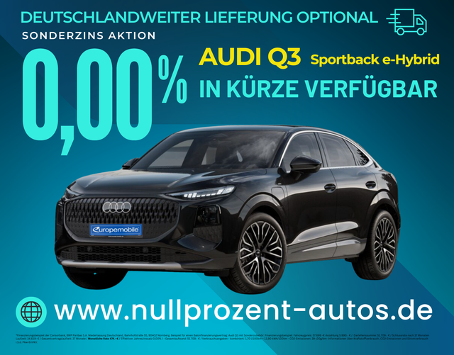 Q3 - Sportback S line e-hybrid 200kW 20ZOLL/PANO/TECH/LEDPLUS/SOUND/UVM.