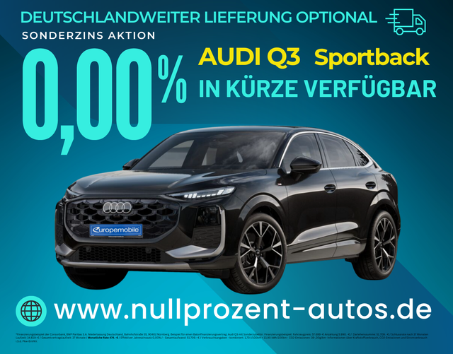 Q3 - Sportback S line TFSI quattro 204PS (Vorlauf) PANO/NAV/TECHPLUS/KLIMAPLUS/DYNAMIK/UVM: