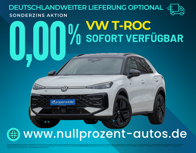 T-Roc - R-Line 1.5 eTSI OPF DSG 150 BLACK/MATRIX/NAV/TECH/EASY/PARK.PRO/UVM. (Lager)