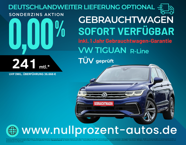 Tiguan - R-Line (D6 Promo) 1.5 TSI DSG IQ.LIGHT|IQ.AS|NAV|SOUND|EASY|UVM. (Vorlauf 14.07.2026)