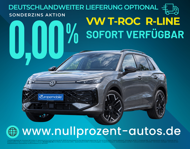 T-Roc - R-Line 1.5 eTSI OPF DSG 150 (Lager) BLACK/MATRIX/SOUND/PARK/EASY/PANO/AHK/UVM.