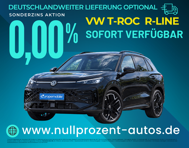 T-Roc - R-Line 1.5 eTSI OPF DSG 150 (Vorlauf) BLACK/MATRIX/SOUND/PARK/EASY/PANO/AHK/UVM.