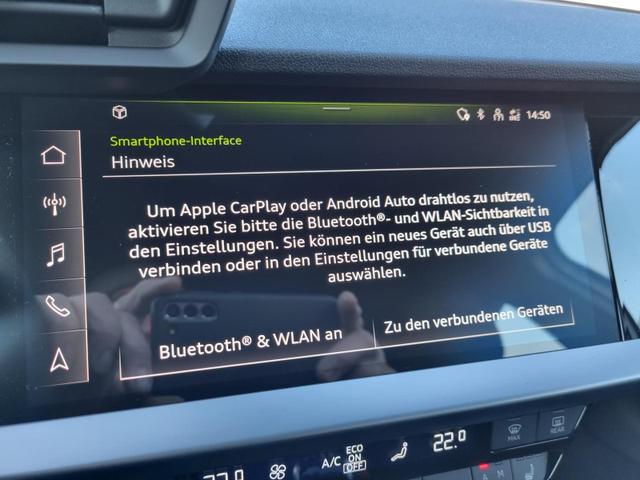 Audi A3 Sportback 30 TFSI 110PS Sitzheizung Klimaautomatik Smartphone-Interface (Apple-CarPlay Android-Auto) Parksensoren Armlehne vorne Tempomat Audi-phone-box Teilb.Rücksitzbank 