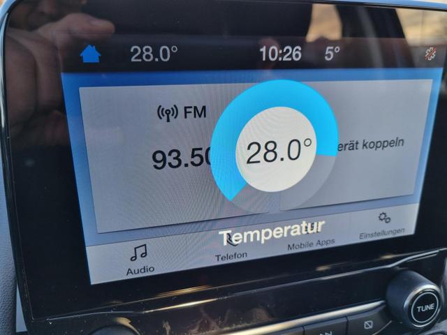 EcoSport 1.0 EcoBoost 125PS ST-Line Teilleder Klimaautomatik Sitzheizung Ford-Radio SYNC3 DAB+ Touchscreen Bluetooth Apple CarPlay Android Auto PDC v+h Rückf.Kamera Lenkradheizung Frontscheibe beheizb. 17"LM 