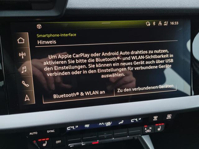 Audi A3 Sportback 30 TFSI 110PS Sitzheizung Klimaautomatik Smartphone-Interface (Apple-CarPlay Android-Auto) Parksensoren Armlehne vorne Tempomat Audi-phone-box Teilb.Rücksitzbank 