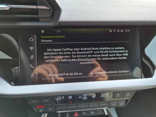 A3 Limousine Limo advanced 35 TFSI 150PS S-Tronic Voll-Leder Sitzheizung Sportsitze LED-Scheinw. Klimaautomatik Audi-Radio Touchscreen Apple CarPlay Android Auto PDC v+h Keyless 18"LM abg.Scheiben Tempomat 
