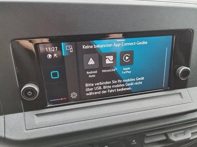 Volkswagen Caddy Cargo 2.0 TDI 75PS 2-Sitzer Anhängerkupplung Klima Parksensoren VW-Radio Apple CarPlay Android Auto Hecktüren180º Schiebetür rechts Holzboden Verkleidung komplett Ganzjahresreifen 