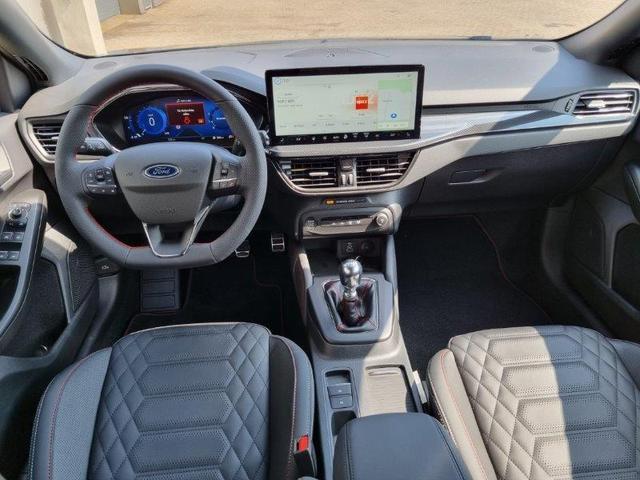 Ford Focus Turnier 1.0 125PS ST-Line X Voll-Leder elektr. Heckklappe Winterpaket Rückf.Kamera ACC Klimaautomatik Sitzheizung Lenkradheizung Frontscheibe beheizb. Ford-Navi SYNC 4 B+O Sound DAB+ Bluetooth Apple Carplay Android Auto PDC v+h 2xKeyless 17-LM 