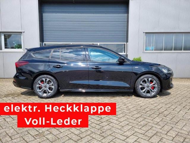 Ford Focus Turnier 1.0 125PS ST-Line X Voll-Leder elektr. Heckklappe Winterpaket Rückf.Kamera ACC Klimaautomatik Sitzheizung Lenkradheizung Frontscheibe beheizb. Ford-Navi SYNC 4 B+O Sound DAB+ Bluetooth Apple Carplay Android Auto PDC v+h 2xKeyless 17-LM 