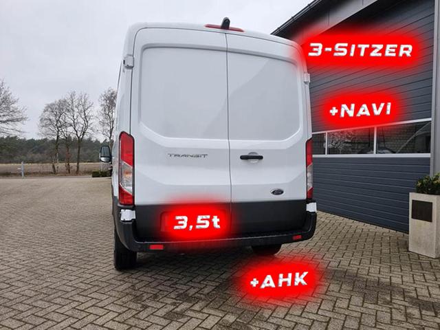 Ford Transit L3H2 2.0 TDCi 130PS Trend 3,5t 3-Sitzer AHK Klima Navi Bluetooth DAB Frontscheibe beheizb. PDC v+h Rückf.Kamera Tempomat 