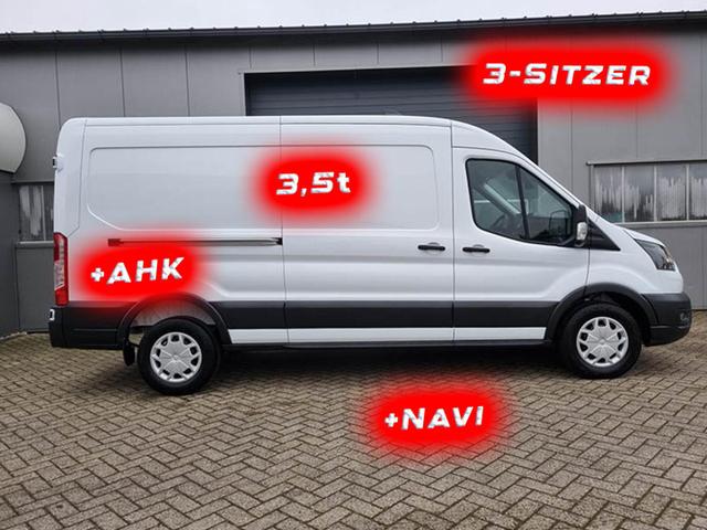 Ford Transit L3H2 2.0 TDCi 130PS Trend 3,5t 3-Sitzer AHK Klima Navi Bluetooth DAB Frontscheibe beheizb. PDC v+h Rückf.Kamera Tempomat 