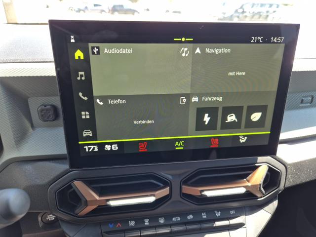 Dacia Duster Extreme Hybrid 140PS Automatik 1.6 SCE Sitzheizung Klimaautomatik 4x Kamera elektr.Parkbremse Teil-Leder Bluetooth Apple Carplay Android Auto PDC v+h 2xKeyless 17-LM 